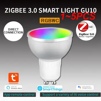 1 ~ 5ШТ Tuya 3.0 Умная Светодиодная Лампа 5 Вт RGB CW Голосовое Управление Ночником Регулируемый Цвет Умная лампа Работает С Alexa