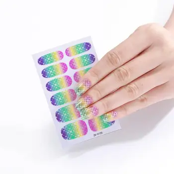 1 комплект наклеек для ногтей Самоклеящаяся наклейка для маникюра Модная наклейка для ногтей с набором пилочек для ногтей