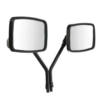 1 пара черных боковых зеркал заднего вида с резьбой 10 мм, черный прямоугольник, для мотоцикла, скутера, квадроцикла