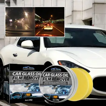 100g Glass Oil Film Remover Непромокаемый Демист Для Быстрой Очистки Переднего Лобового Стекла, Крем Для Очистки Масляной Пленки для Автомобиля