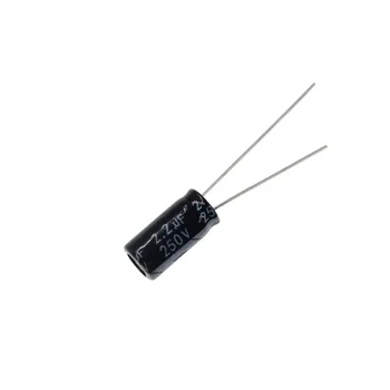 100шт 2,2 мкФ 250 В 2,2 МКФ 250 Вт 6*11 мм алюминиевый электролитический конденсатор Радиальный