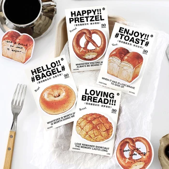 12 упаковок / ЛОТ, серия people who love bread, креативный материал retrto, бумага для сообщений, блокнот для заметок