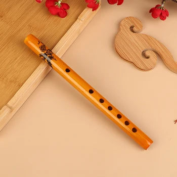 1Шт Китайская Традиционная Бамбуковая Флейта с 6 Отверстиями, Вертикальная Флейта, Кларнет, Студенческий Музыкальный Инструмент, Деревянная Цветная Флейта Для Начинающих