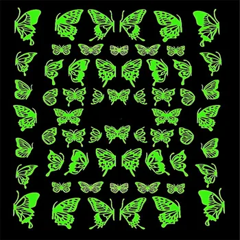 2023 Летняя Светящаяся Наклейка Для Дизайна Ногтей Бабочка С Половинным Крылом Дизайн Цветных Градиентных Наклеек Аксессуары Для Ногтей Ручной Работы