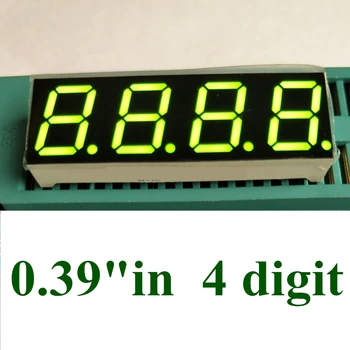 20ШТ Цифровые часы с четырьмя цифровыми трубками 0,39, ярко-зеленый светодиодный дисплей с цифрами 0,39 