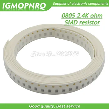 300шт 0805 SMD Резистор 2.4K Ом Чип-резистор 1/8 Вт 2.4K 2K4 Ом 0805-2.4K