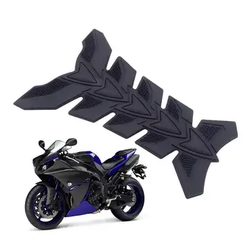 3D накладка для бака мотоцикла с рисунком рыбьей кости, защитная наклейка для газойля, топлива, чехол для самоклеящейся защитной наклейки для мотоцикла