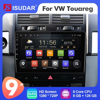 9-Дюймовый Автомобильный радиоприемник Isudar Android 12 для VW/Фольксваген/Туарег 2004-2010 Carplay Auto Stereo GPS No 2din