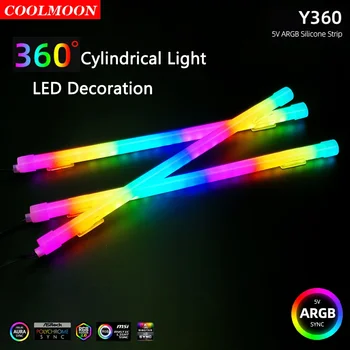 Coolmoon GPU Корпус Компьютера Декоративная Световая Полоса 30 см 5 В 3Pin ARGB Видеокарта RGB Светодиодная Лампа Корпус ПК Охлаждающие Вентиляторы Аксессуары