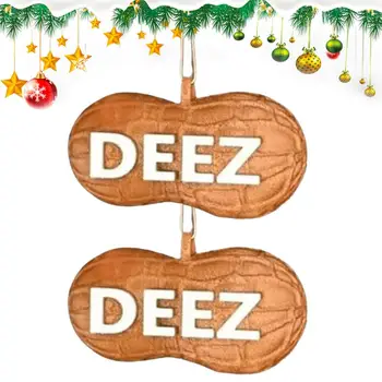 Deez Nuts Орнамент 2D Акриловый Арахисовый Орех Рождественская Елка Подвесные Украшения Для Рождественской Елки Забавные Украшения Из Орехов Новизны