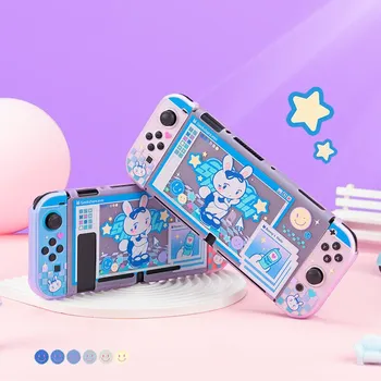 GeekShare Защитный чехол с рисунком кавайного кролика для Nintendo Switch или OLED-дисплея Switch Hard с защитой от царапин Y Rabbit K
