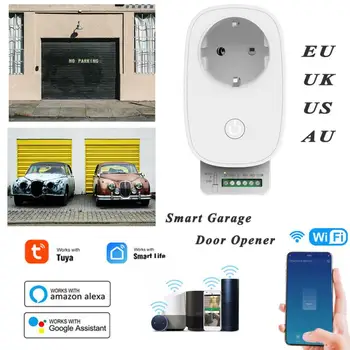 WIFI Устройство открывания гаражных ворот Smart Home Control Совместимо с приложением Tuya Smart life, Alexa Google Home iFTTT GPS Открыт, Концентратор Не требуется