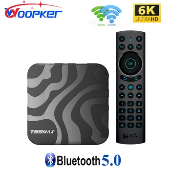 Woopker Android TV Box T95 Max Allwinner H618 4 ГБ ОЗУ 32 ГБ ПЗУ Двойной медиаплеер WiFi BT4.0 с поддержкой HDR10 Разрешением 6K