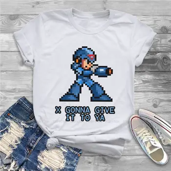 X Gonna Give it to Ya Женская Одежда Mega Man Rockman Game С Графическим Принтом Женские Футболки Свободные Топы Футболка Kawaii Для девочек Уличная Одежда
