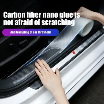 Автомобильная наклейка из 3D углеродного волокна, Защитная пленка для порога двери автомобиля, защита от царапин, Износостойкий Акриловый протектор края ручки