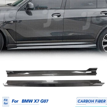 Автомобильные Боковые Юбки Обвес из Углеродного Волокна для BMW X7 G07 Sport Utility 4-Дверный 2019-2023 Боковые Юбки Дверной Бампер Для Губ Защита Фартука FRP
