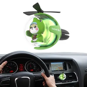 Автомобильный Воздуховыпускной Ароматерапевтический Освежитель воздуха с мультяшной собакой-пилотом, Симпатичный кольцевой воздуховыпускной Ароматерапевтический вентилятор с шестью цветами подсветки