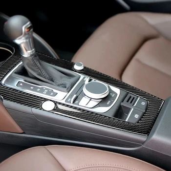 Автомобильный Стайлинг Из Углеродного Волокна ABS Центральная Консоль Панель Переключения Передач Рамка Крышка Для Audi A3 2014 2015 2016 2017 2018 2019 LHD