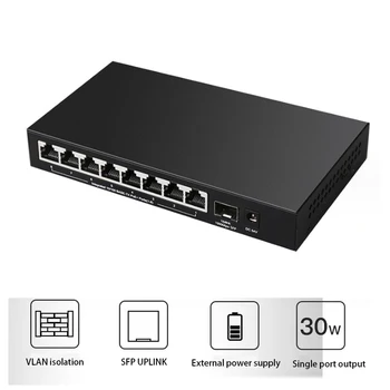 Адаптер Интернет-разветвителя гигабитный коммутатор POE Ethernet Smart Network Switcher 100 Мбит/с 8-портовый + восходящий 1-портовый Гигабитный коммутатор SFP