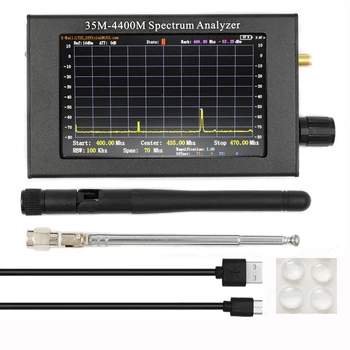 Анализатор спектра 35 М-4400 МГц 4,3-Дюймовый ЖК-экран Профессиональный Ручной Анализатор Спектра Измерение Сигнала Переговорного Устройства Прочный