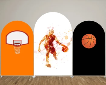 Баскетбольная арка, фоновый чехол с резинками для спортивных вечеринок по случаю Дня рождения, реквизит для украшения фотографий новорожденных