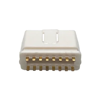 Белый OBDII 16-контактный штекерный разъем с позолоченным OBD разъемом Автомобильный OBD2 штекер J1962connenter