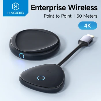 Беспроводной передатчик и приемник Hagibis, совместимый с HDMI, Enterprise 4K Extender Kit, адаптер для дисплея, видео-аудио для подключения ключа