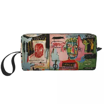 В итальянской косметичке, женском косметическом органайзере для путешествий, милых сумочках для хранения туалетных принадлежностей Jean Michel Basquiats