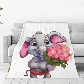 Влюбленный слоник, подарки для друзей, одеяло, покрывало на кровать, мягкие покрывала для детей