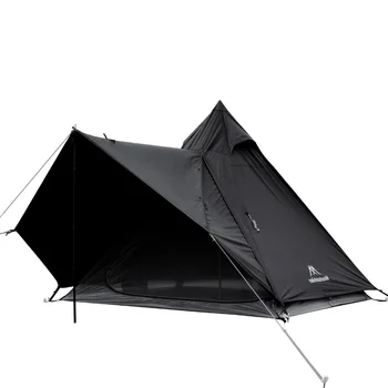 Двухслойная пирамидальная солнцезащитная и непромокаемая палатка для кемпинга на 3-4 персоны, большая беседка для кемпинга