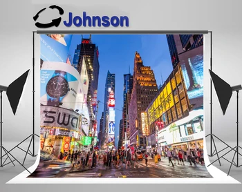 ДЖОНСОН Горизонт Нью-Йорка Тайм-Сквер Фон улицы Бродвей Высококачественная Компьютерная печать фон для вечеринки