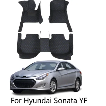 Для Hyundai Sonata YF 2014 2013 2012 2011 Автомобильные Коврики Для Укладки Интерьера На Заказ Водонепроницаемые Чехлы Кожаные Ковры Украшения
