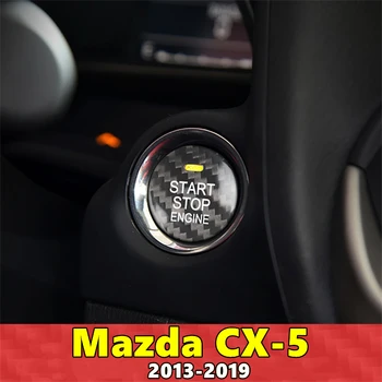 Для Mazda CX5 Крышка кнопки запуска двигателя автомобиля, наклейка из настоящего углеродного волокна 2013 2014 2015 2016 2017 2018 2019