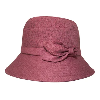 Женская шляпа-купол в стиле ретро, элегантная шляпа с цветком, шляпа от солнца, шляпа для отдыха, модная однотонная шляпа-купол одного размера
