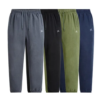 Зимние мужские брюки из плотного флиса, повседневные брюки для кемпинга, пеших прогулок, коралловые бархатные брюки для треккинга, альпинизма