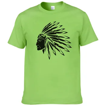 Известный бренд, дизайнерские винтажные мужские футболки с принтом индейцев, весна и хлопок, большие размеры, юмористические хлопковые футболки Swag.