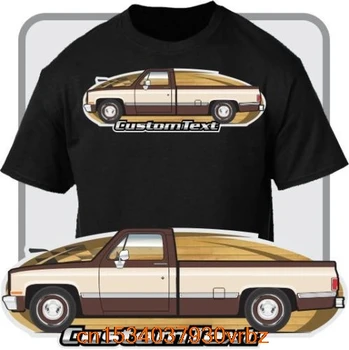 Изготовленная на заказ художественная футболка для длинного пикапа 81-87 GMC Chevy Silverado Custom Deluxe