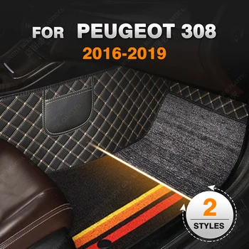 Изготовленные на заказ Двухслойные Автомобильные коврики для пола Peugeot 308 2016 2017 2018 2019 Ковер для ног В Салоне Аксессуары
