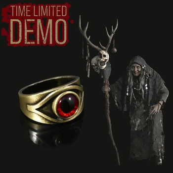 Кольцо Residents Evils 8 Village Красное Винтажное кольцо с темно-бордовым Глазом для косплея Для мужчин, Реквизит, Аксессуары, Ювелирные изделия, Подарок