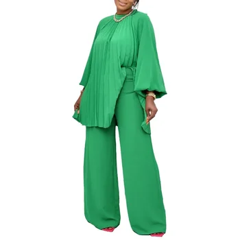 Комплект из двух предметов, женский спортивный костюм, осенняя одежда, элегантная африканская одежда для женщин, повседневные вечерние топы с длинным рукавом, брюки, костюмы, наряды