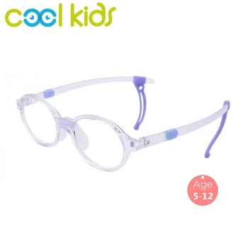 Круглые прозрачные детские очки COOL KIDS TR90 в оправе с полной оправой, детские спортивные очки с заушниками для рецептурных линз