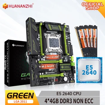 Материнская плата HUANANZHI GREEN 2.49 LGA 2011 с процессором Intel XEON E5 2640 с комбинированным комплектом памяти 4 * 4G DDR3 БЕЗ ECC SATA USB 3.0
