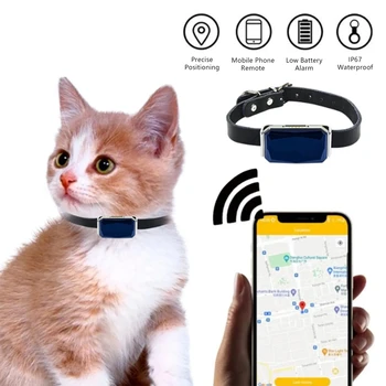 Мини-GPS-трекер для домашних животных с ошейником, GPS-локатор для собаки, GPS для кошки, отслеживание в реальном времени, Защита от потери, Платформа для бесплатного приложения, отслеживание велосипеда GPS