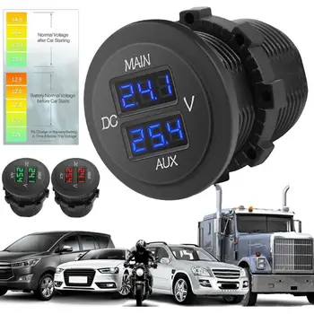 Многократная защита Прочный светодиодный цифровой дисплей Автомобильный вольтметр для грузовика
