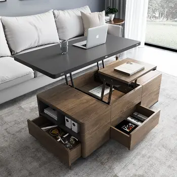Многофункциональный подъемный чайный столик, Малогабаритный чайный столик, складной обеденный стол и стул, европейский табурет для хранения вещей