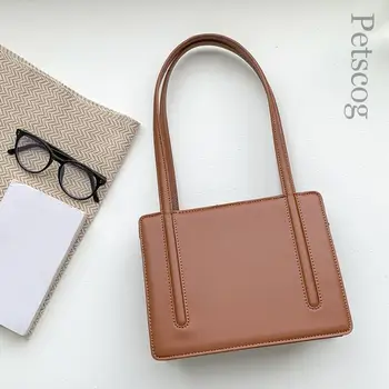Модные сумки для женщин 2023, коричневая квадратная сумочка-хобо-клатч для подмышек, женские роскошные повседневные сумки через плечо, сумки-болсосы