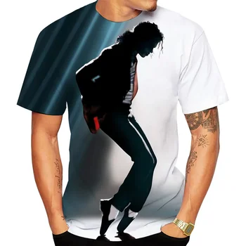 Мужская футболка с 3D-принтом Майкла Джека, повседневная рубашка большого размера с коротким рукавом, модный свитер, летняя мода