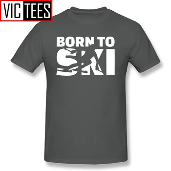 Мужские футболки Born to Ski, подростковые топы, футболки, новая летняя футболка из 100% хлопка в винтажном стиле