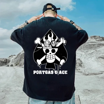 Мужские футболки Portgas D. Ace из японского аниме, уличный топ с забавным принтом