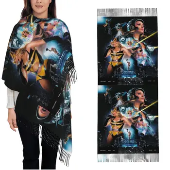 Музыкальная шаль эпохи Возрождения Бейонсе, женский теплый Большой мягкий шарф, шейный платок, шарфы с кисточками